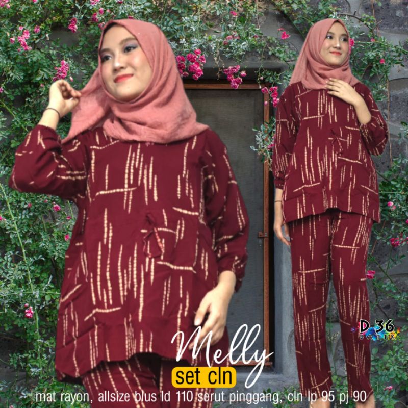 Melly Set  - Rayon Premium - Busui - One Set - Baju Kantor - Ori by Naura