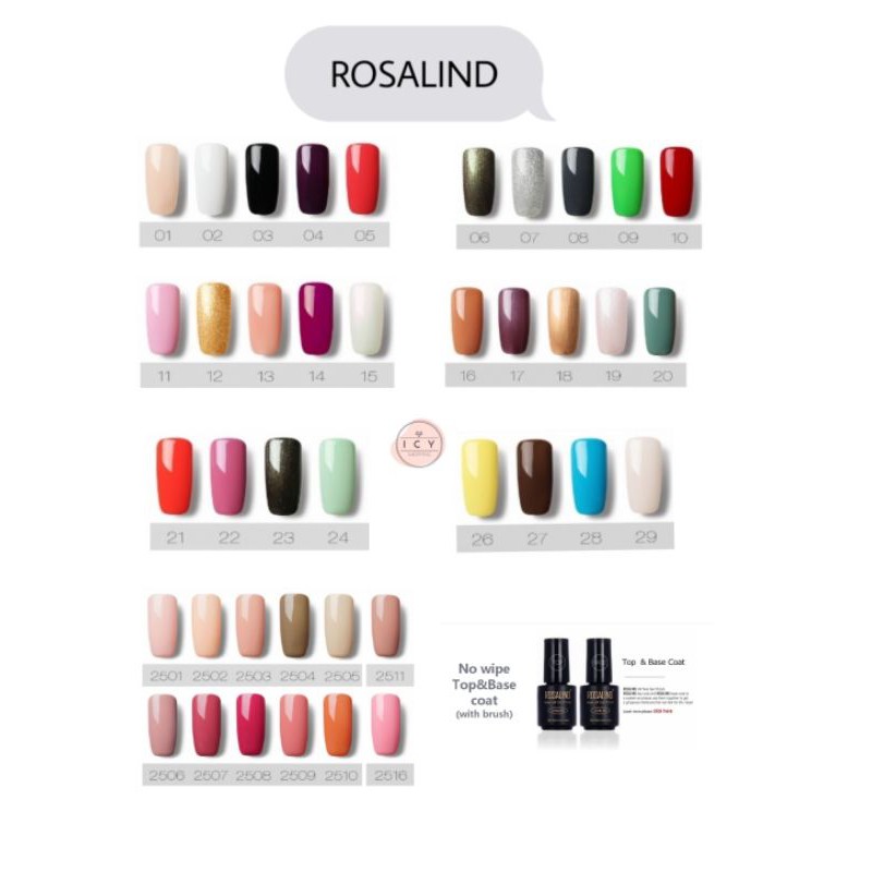 (1-20) ROSALIND GEL NAIL POLISH UV LED / KUTEK /CAT KUKU / UV GEL POLISH SOAK OFF NAIK ART NEW COLOR