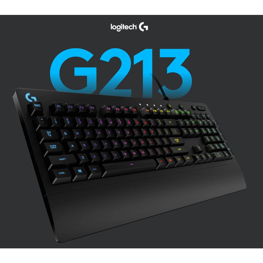 LOGITECH G213 PRODIGY KEYBOARD GAMING RGB MECH DOME WATERPROOF