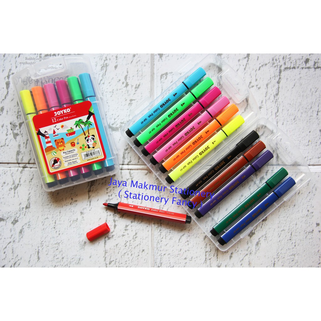 Pulpen Pena Ballpen Warna Color Pen Joyko CLP-57- 12 Warna