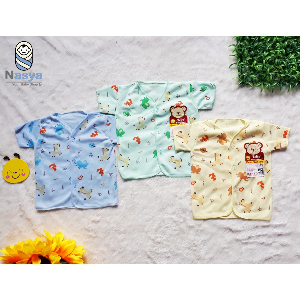 [B-011b] Baju Bayi Lengan Pendek New Born - TARA SNI (ISI 3)