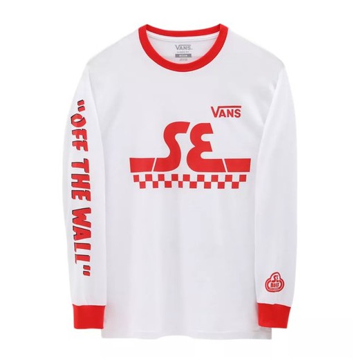 KAOS LENGAN PANJANG VANS OFF THE WALL | SE BIKES LS (SE BIKES) WHITE / HIGH RISK RED