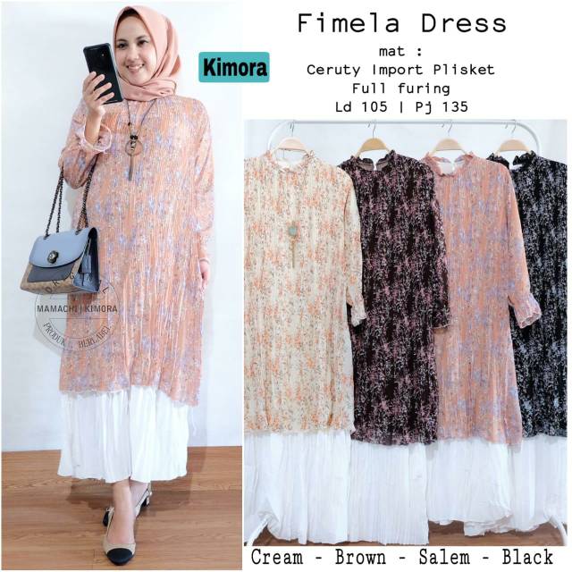 Fimela dress / dress gamis tutu mix motif