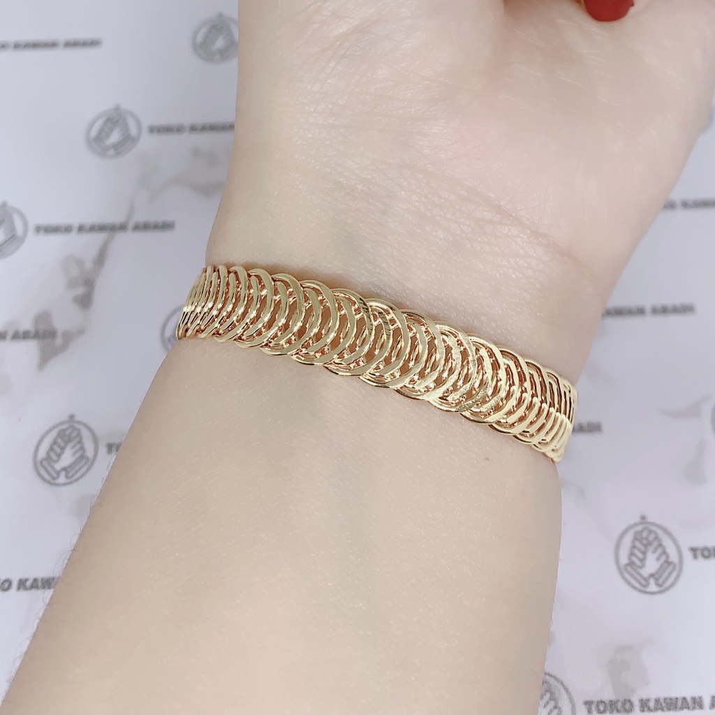 Gelang Tangan Xuping Gold Wanita Dewasa Model Bangkok Unik *60