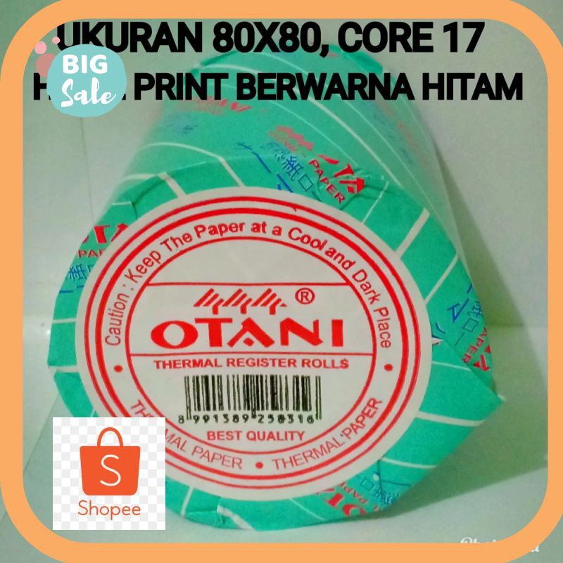 

Termurah Kertas Struk Thermal Paper 80x80-17 Merk Otani Terhot