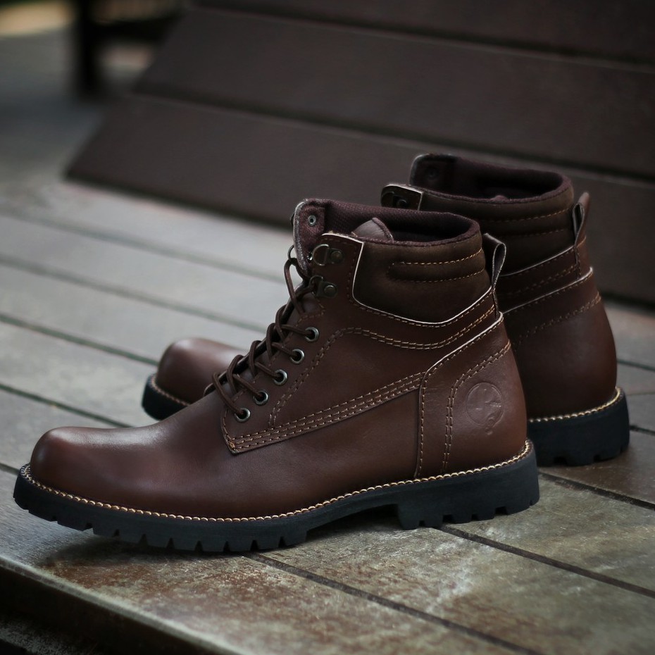 PENTATONIC BROWN |FORIND x Reyl| Sepatu Kulit Asli Safety Boot Vintage Klasik Besi Original Footwear