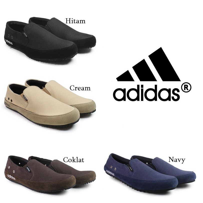 COD !! Sepatu Slop Pria Murah Adidas Master Sepatu Casual Slip On Santai Mocassin