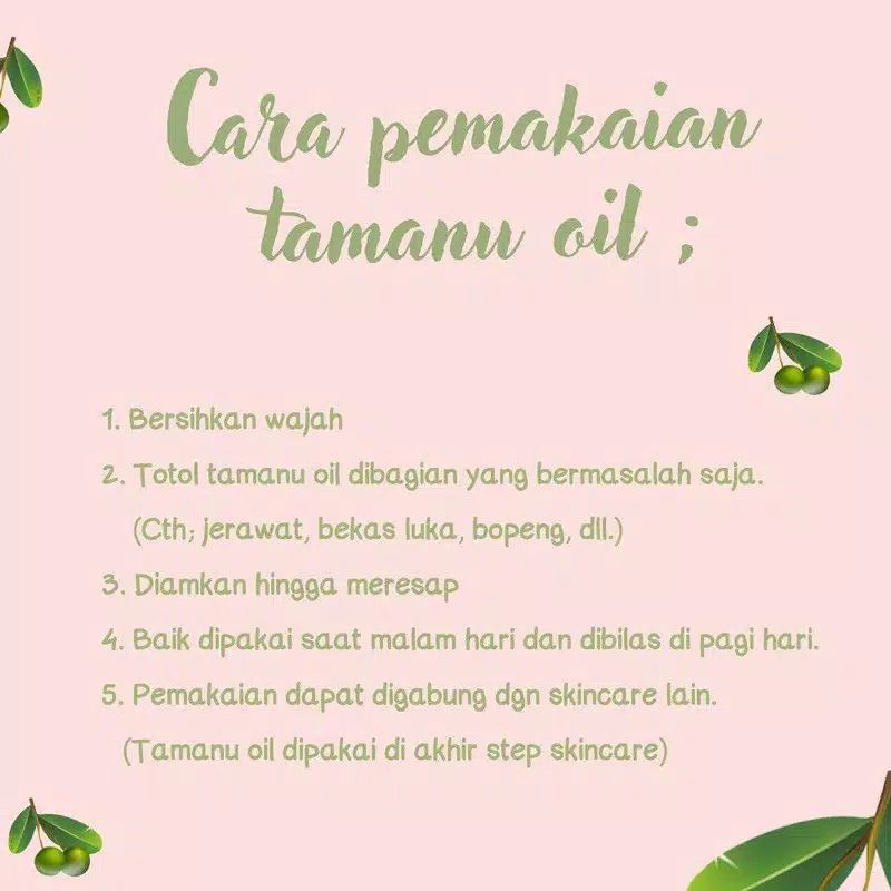 TAMANU OIL ISI 8ML TERMURAH PURE ORGANIC 100% BERSERTIFIKAT
