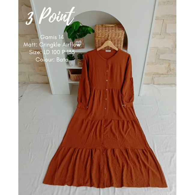 gamis 3point 14 crinkle airflow premium original