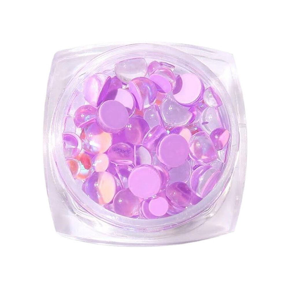 Lanfy Manik-Manik Kristal Glitter Aurora 3D Untuk Dekorasi Nail Art DIY