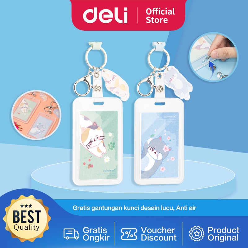 

Deli Cute Name Badge Bored Cat / Nametag gambar kucing gratis hiasan gantungan kunci anti air 64807