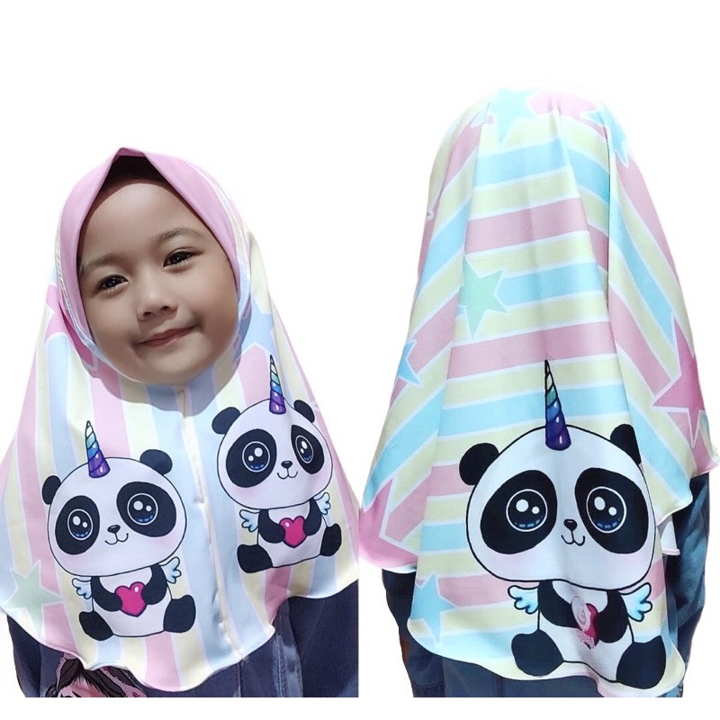 hijab instant motif panda