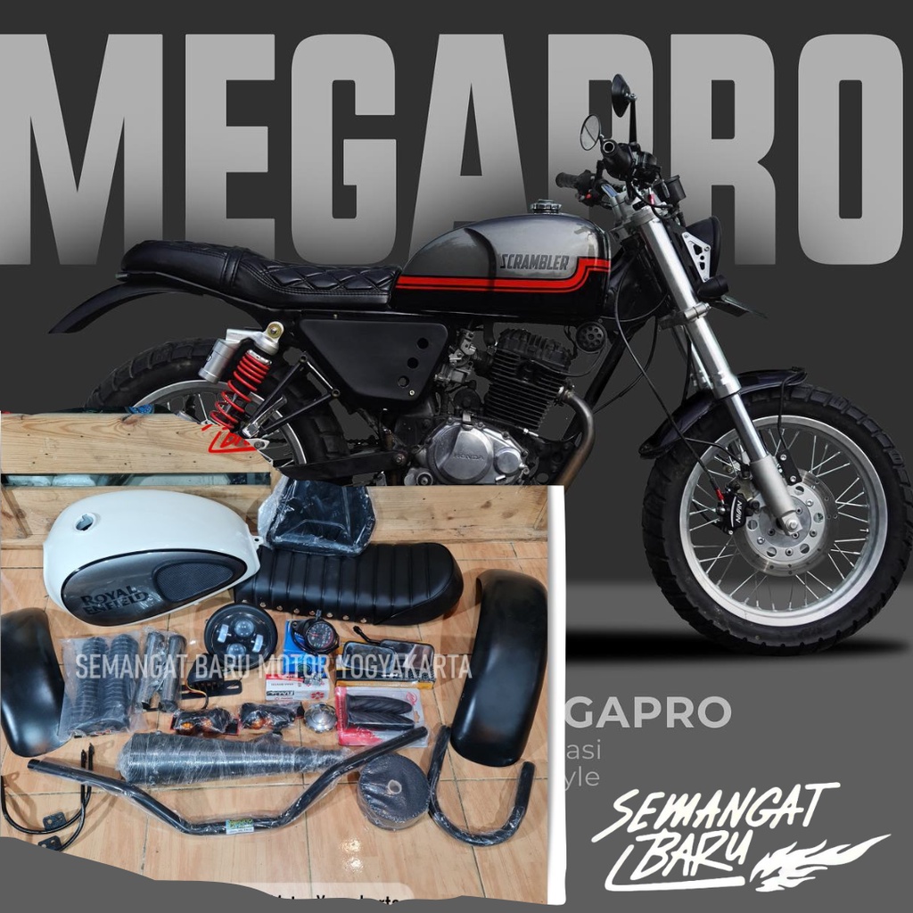 PAKET ROYAL ANFIELD  NEW MEGAPRO MONO JAPSTYLE, CAFERACER, SCRAMBLER
