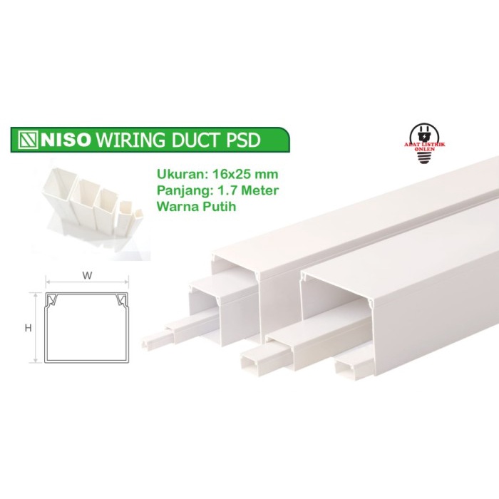 NISO KABEL DUCT 75 X 75 1.7 Meter /TRUNKING 75X75 DAK WIRING PROTEKTOR