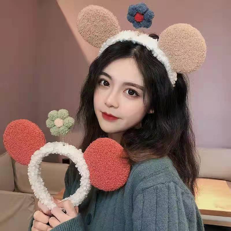 Bando Kartakter Telinga Beruang Bear bulu korea kekinian Bandana bando handuk Aksesoris Wanita Rambut Import