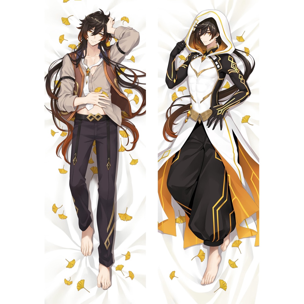 PREORDER Sarung Bantal Cosplay Game Genshin Impact Morax Zhong Li Dakimakura Male Otaku Memeluk Tubu