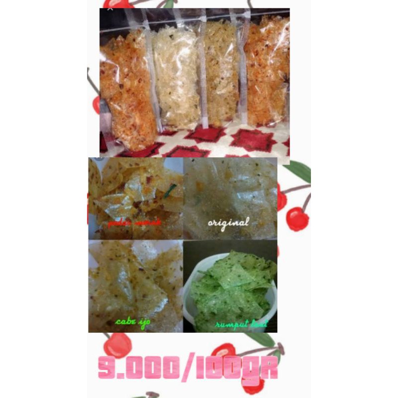 

keripik kaca ukuran 100 gr/1ons harga terjangkau