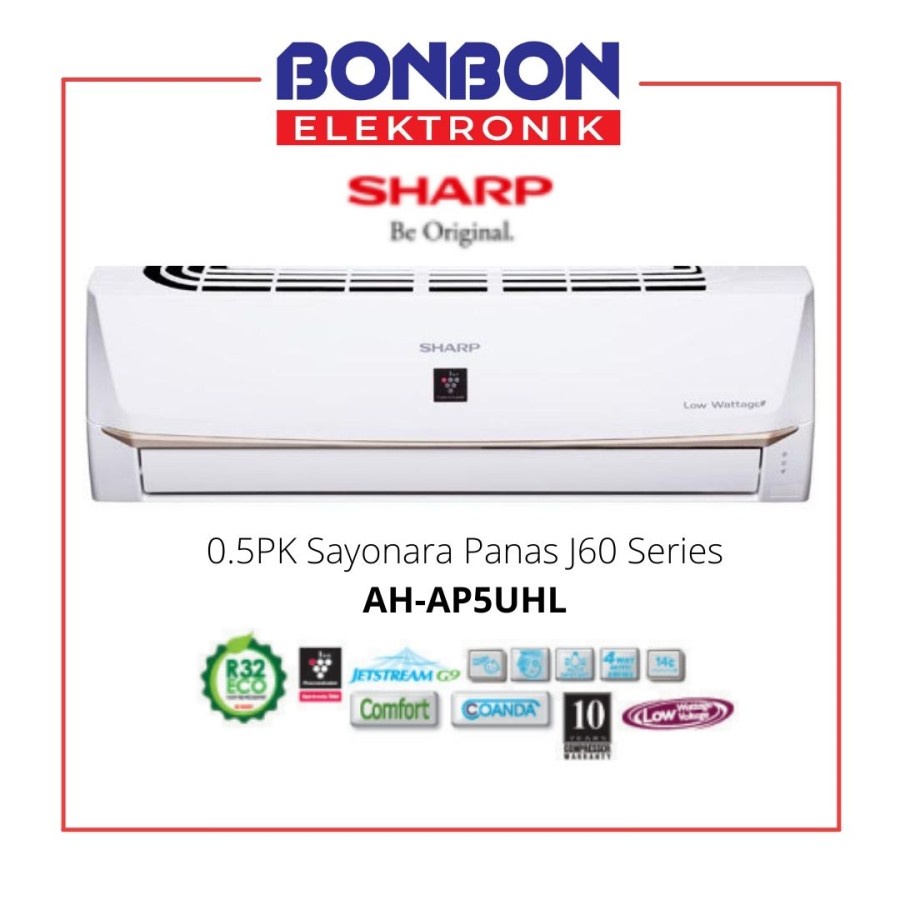 Sharp AC 0.5PK Plasmacluster AH-AP5UHL / 1/2PK AHAP5UHL Low Watt