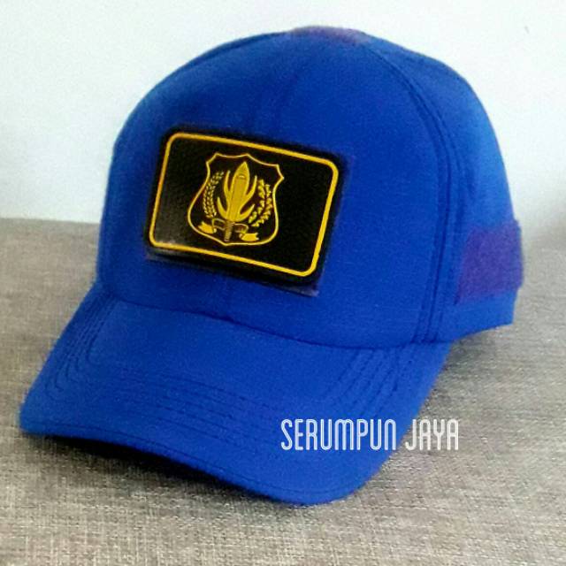 TOPI SECURITY - TOPI SECURITY LOGO KUNING - TOPI VELCRO BIRU + PATCH