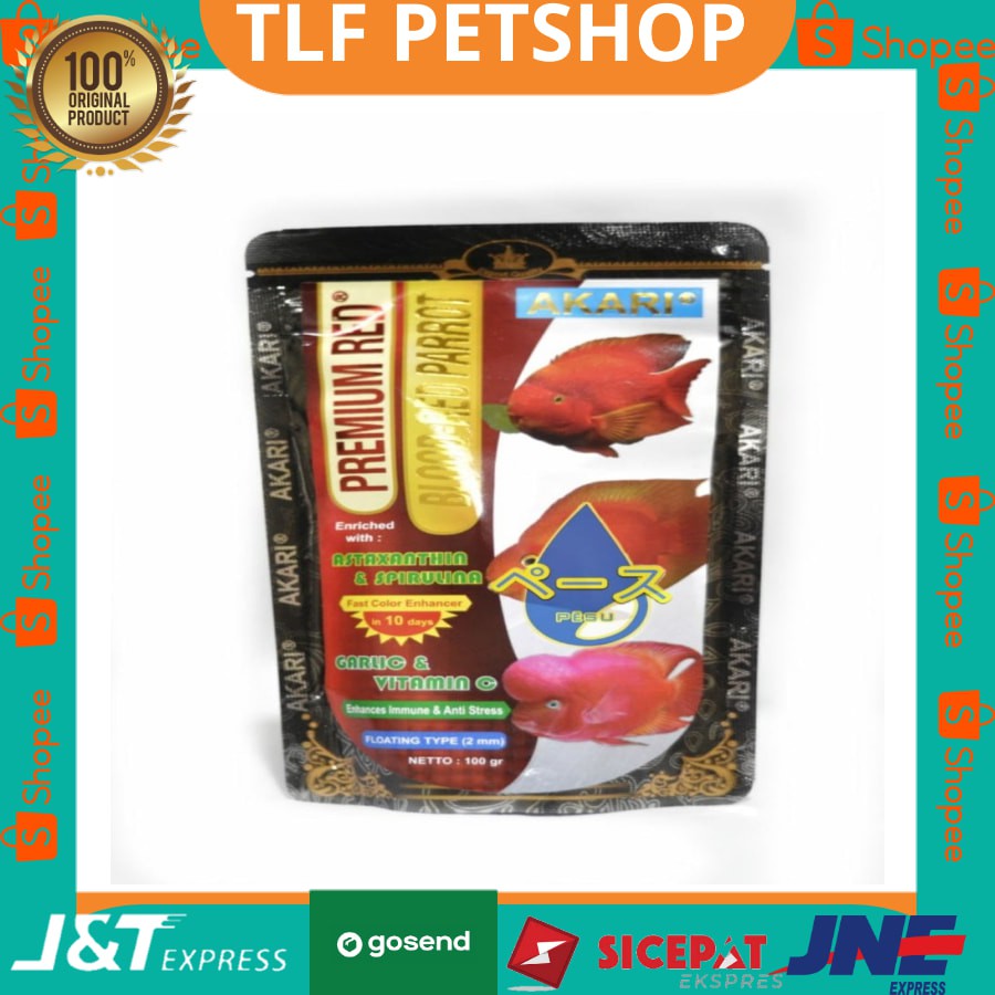 

AKARI PREMIUM BLOOD RED PARROT Pakan / Makanan ikan 100g ORIGINAL (REKOMENDASI SHOPEE)
