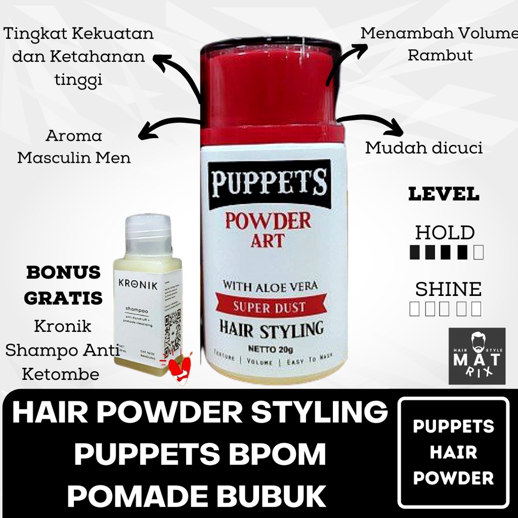 HAIR POWDER POMADE STYLING POMADE PUPPETS BPOM POMADE BUBUK TABUR UNISEX POMADE POWDER