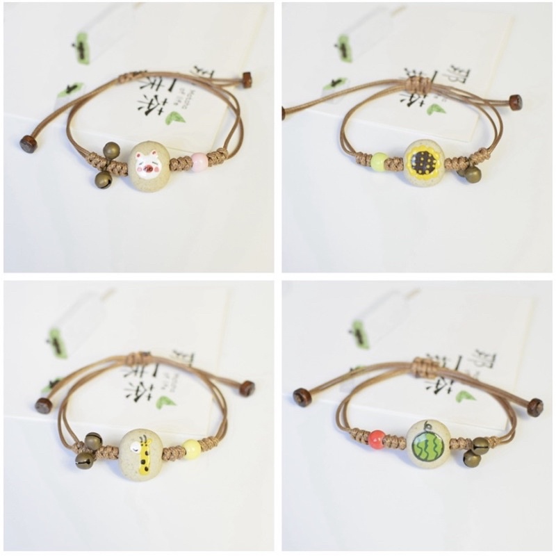 Gelang Tali Anak Perempuan Korea Lucu Unik Bentuk Batu Bergambar Lucu A002