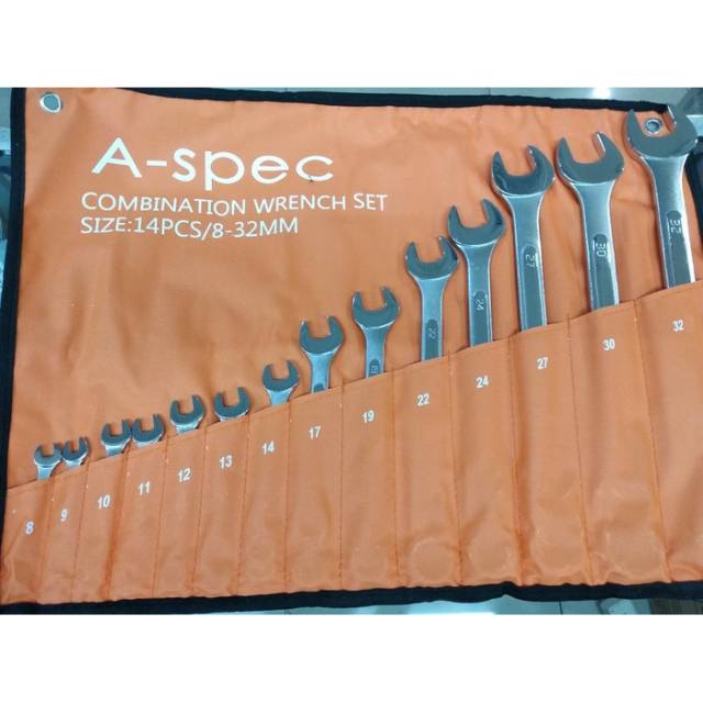 KUNCI RING PAS ASPEC 14 PCS 8-32MM - COMBINATION WRENCH 14 PCS 8-32MM