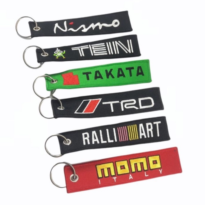 Gantungan Bandul Kunci RACING Motor Mobil Rumah Model Bahan Kain Tebal dan di Bordir Satuan