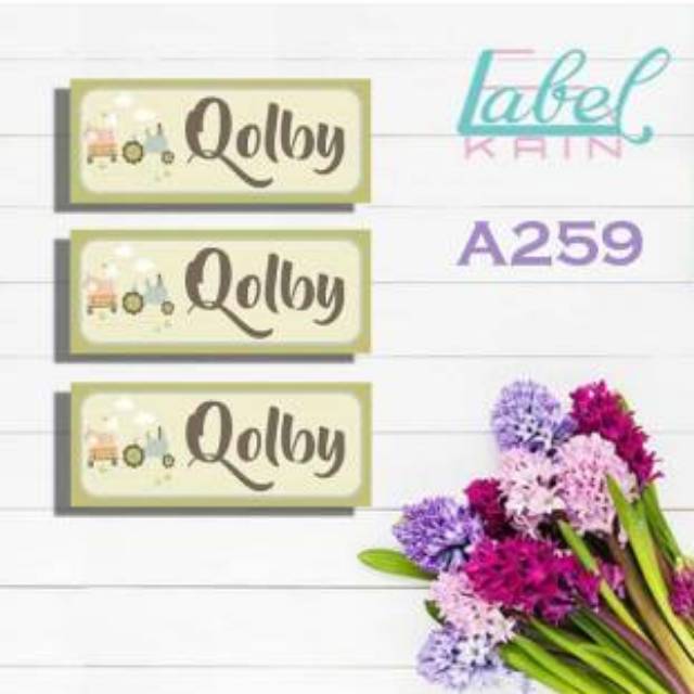 Stiker label nama kain baju iron m