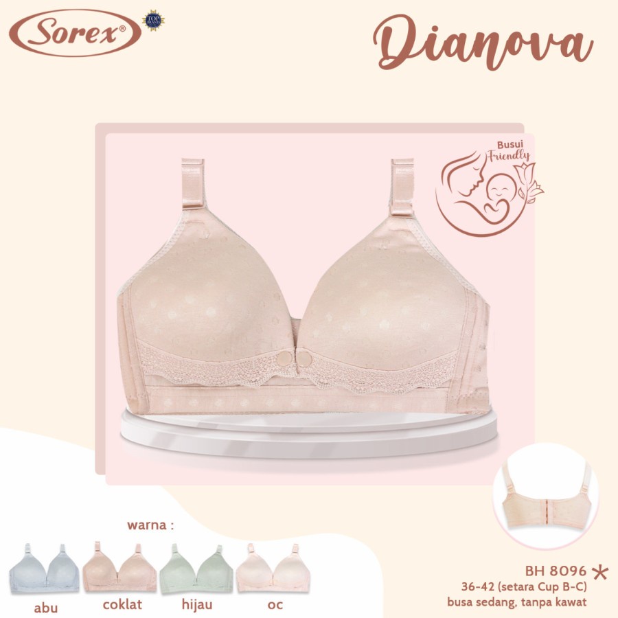 SOREX BRA 8096 bh BRA menyusui sorex sorex 8096 maternity bra motif halus