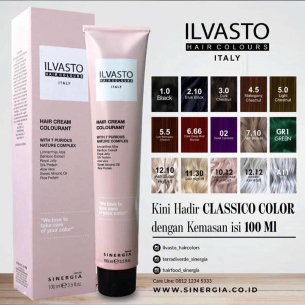 #1 ILVASTO HAIR COLOR CLASSICO 100ML | SEMIR | PEWARNA RAMBUT | CAT RAMBUT