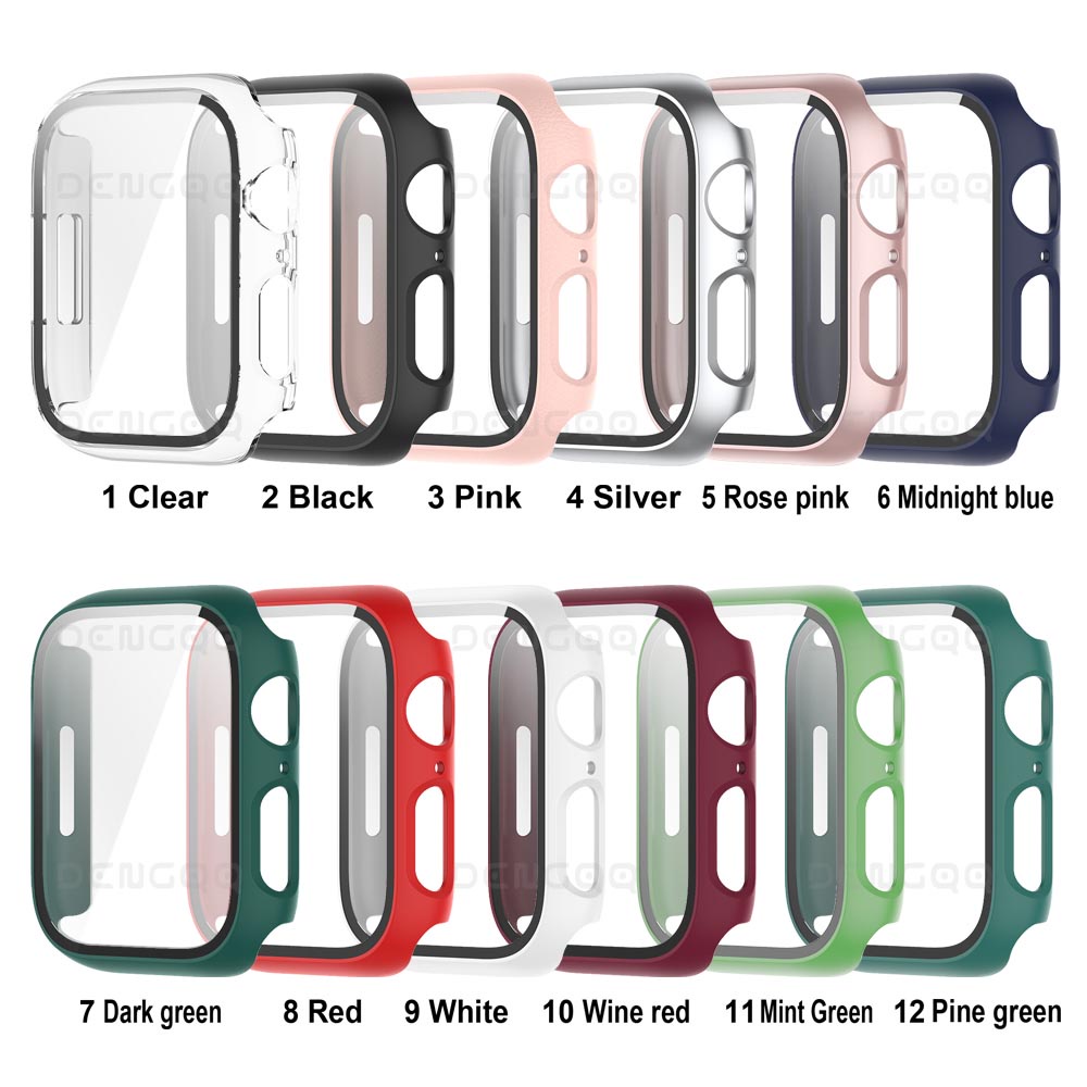 Avv Watch Case 45 /44 /41/40mm Dengan Pelindung Layar HD Tempered Glass Kompatibel Dengan AP Watch SE/8 /7 /6 /5 /4