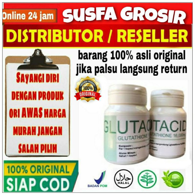 Glutacid Whitening Pemutih Badan Obat Glutacid Asli 100 Original Suplemen Pemutih Kulit Bersih Bpom Shopee Indonesia