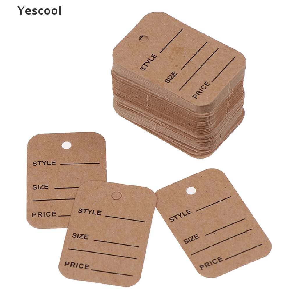 Yescool 100Pcs Merchandise Display Price Tags Wedding Label Price Tags With String 20m .