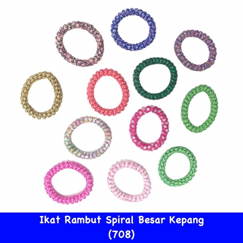 Ikat Rambut Spiral Polos/Motif