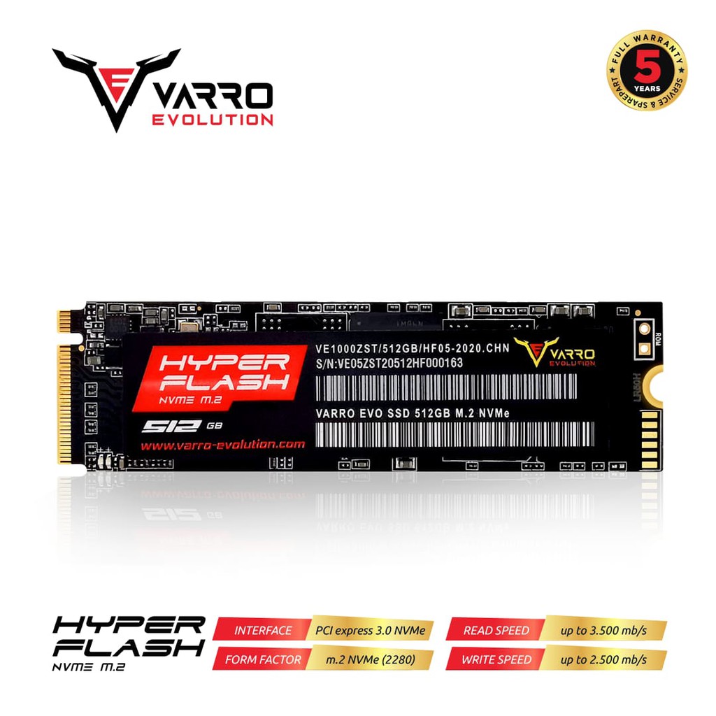 SSD VARRO M2 NVME HYPER FLASH 512GB GARANSI 5 TAHUN