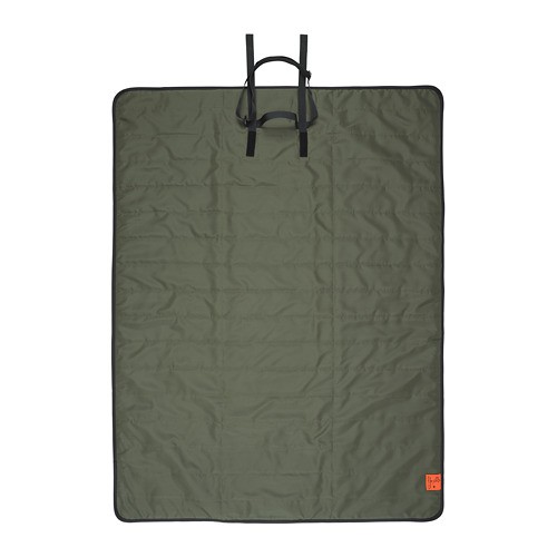 FJALLMOTT selimut piknik karpet hijau gelap hitam 130x170 cm