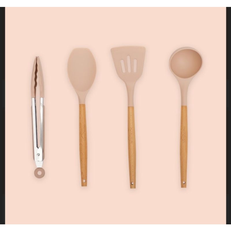 Alat masak/spatula/sutil silikon anti gores dan tahan panas keiko set-7