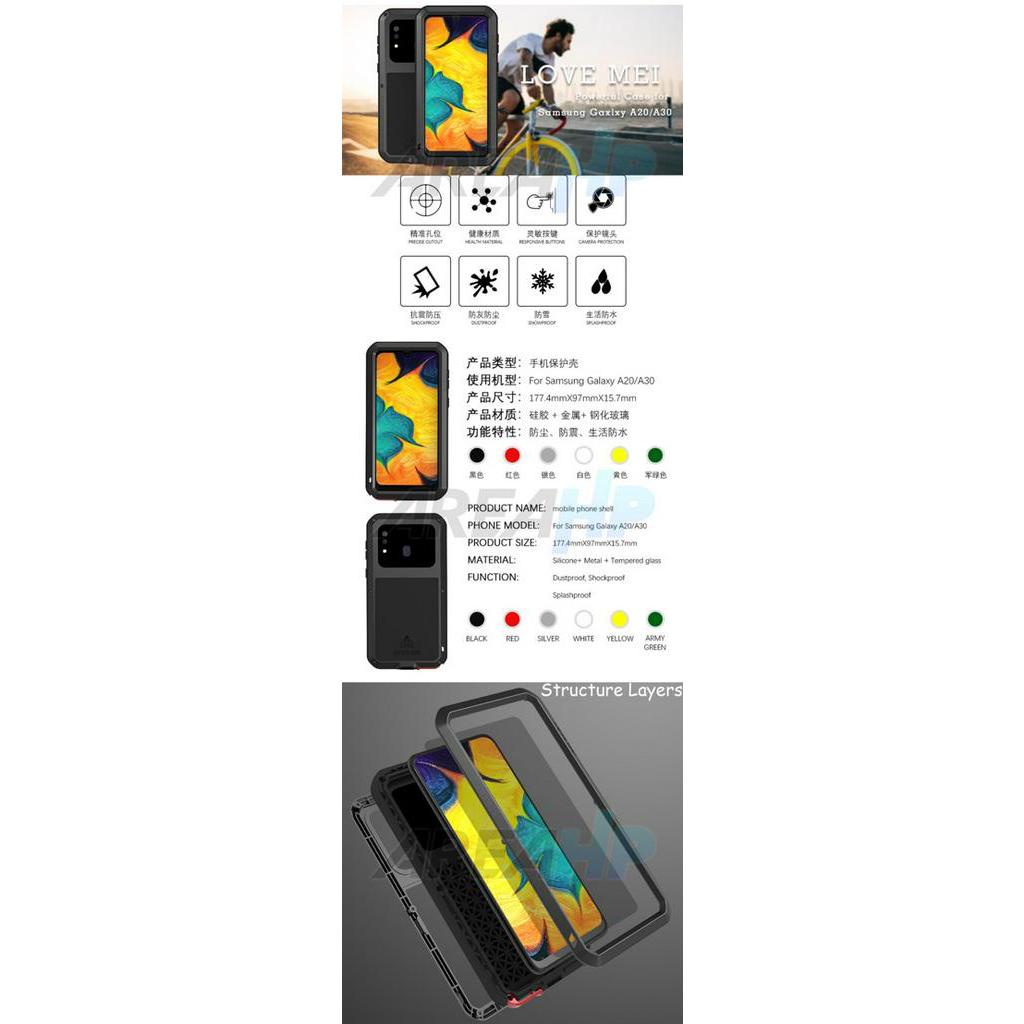 Love Mei Powerful Shockproof Case Casing Cover for Samsung A20