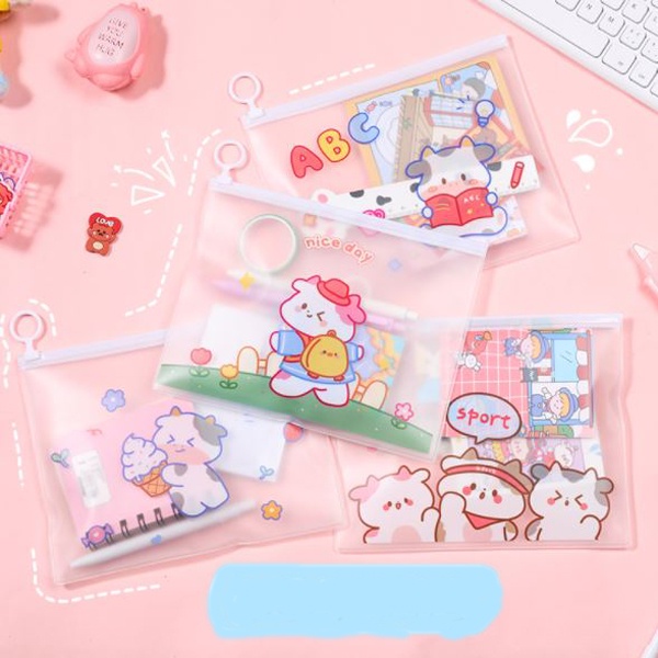 Zipperbag tempat pensil cute cow sapi lucu MK1151-5