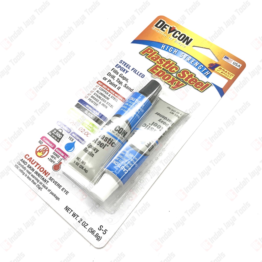 DEVCON S-5 Plastic Steel 5 Menit Epoxy Adhesive - Lem Besi Campur