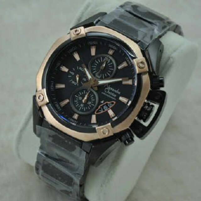 Jam tangan pria alexandre crhistie ac 6225 black gold original