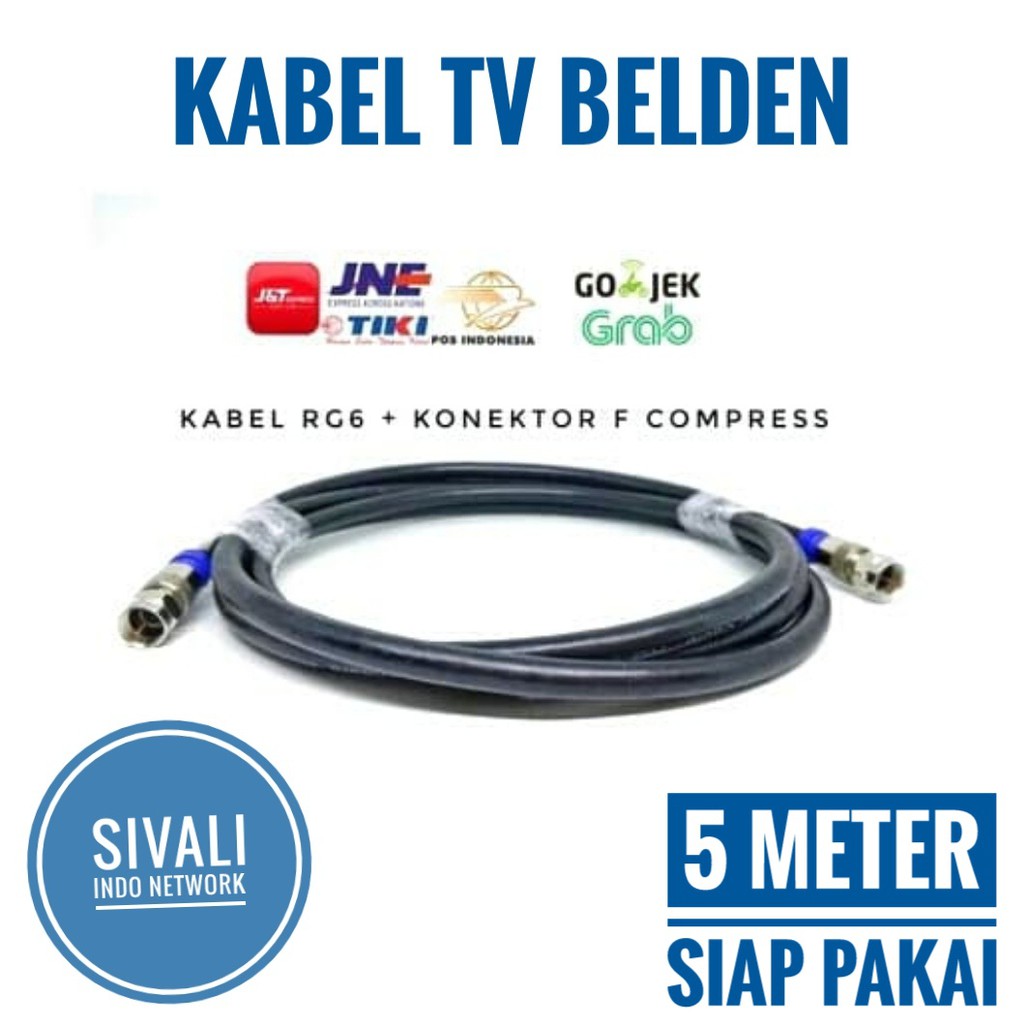 KABEL TV BELDEN F COMPREES 5 METER SIAP PAKAI