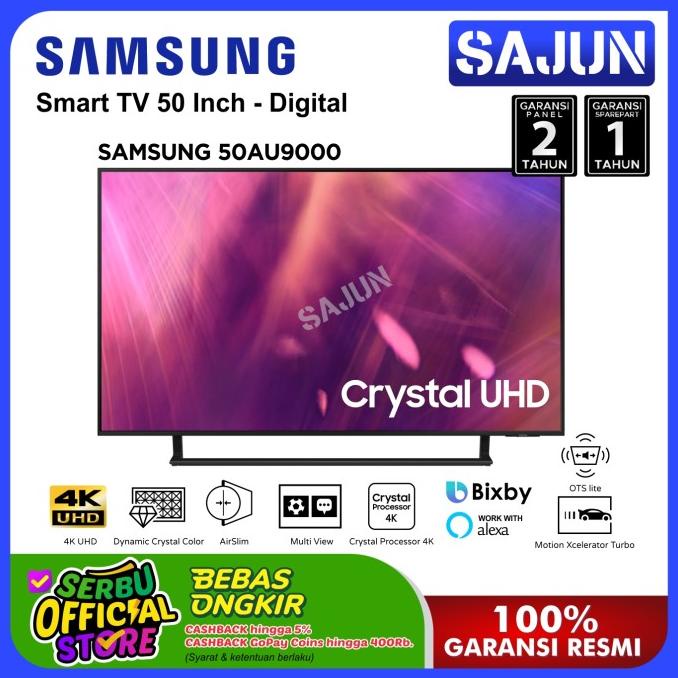 Samsung Smart TV 50 Inch Crystal 4K UHD 50AU8000 / UA50AU8000 Termurah