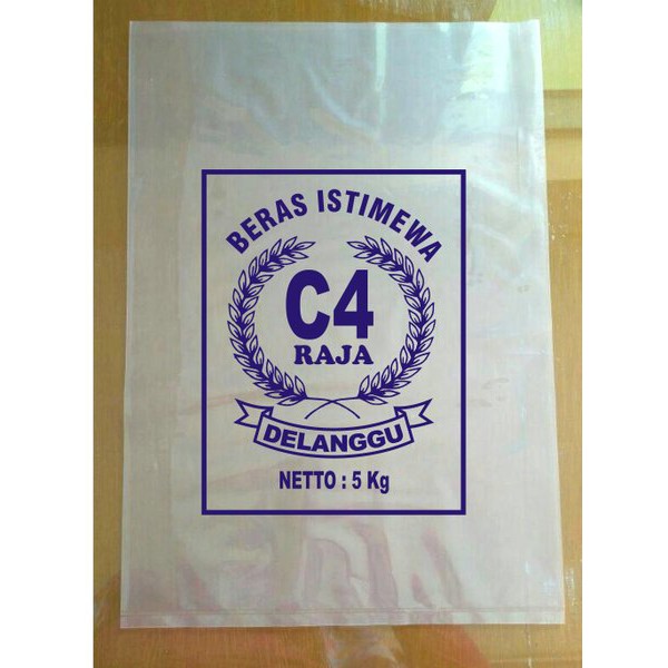Plastik Sablon Beras kemasan 3 kg 5 kg dan 10 kg Free Desain Proses Cepat
