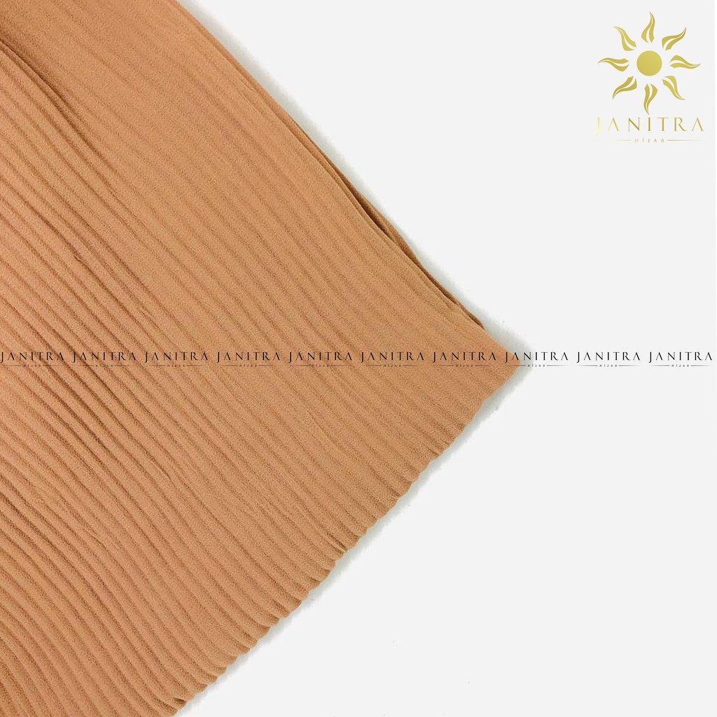 JILBAB BERGO PLISKET CERUTY FULL LIDI HIJAB SYIRIA / BERGO MARYAM PLISKET / BERGO TALI-ALMOND