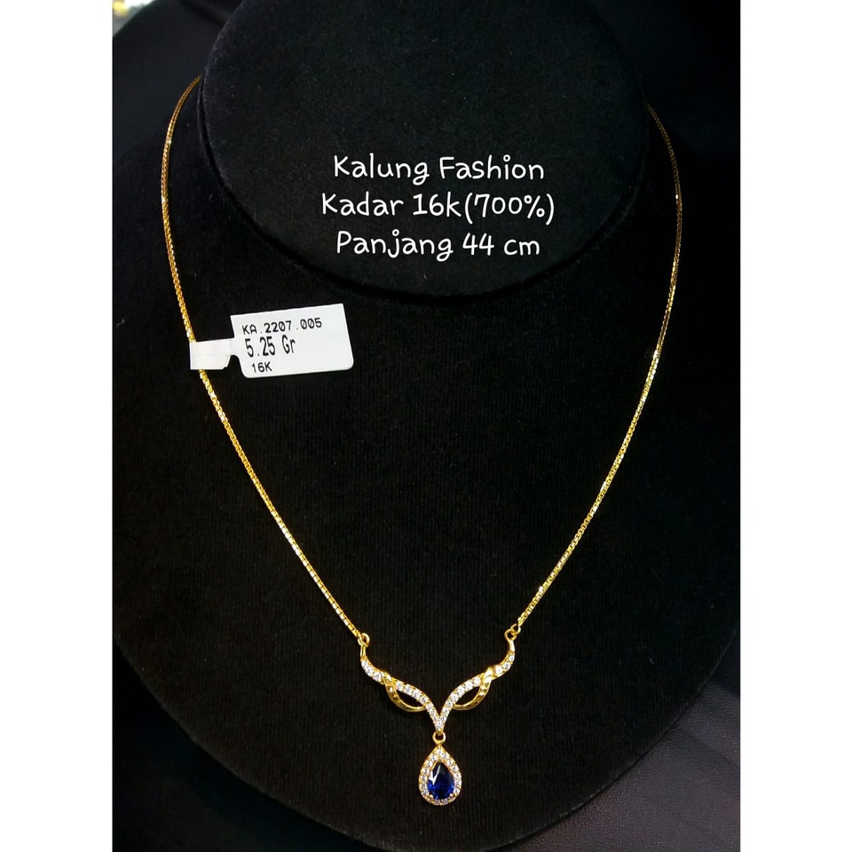 Kalung kadar 700/16karat fashion model aurel mata biru