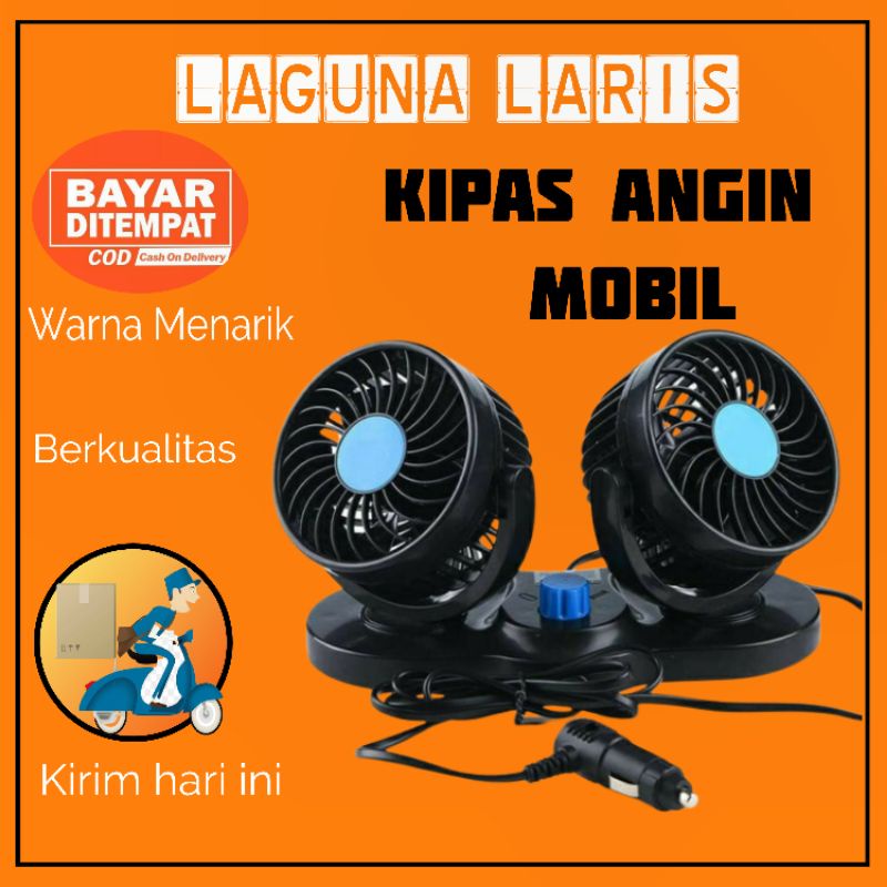 COD Kipas Angin Mobil Pikap Truk Bis Bus Mini 2 Dua Kepala Double Potrable model Usb AC Colokan Roko