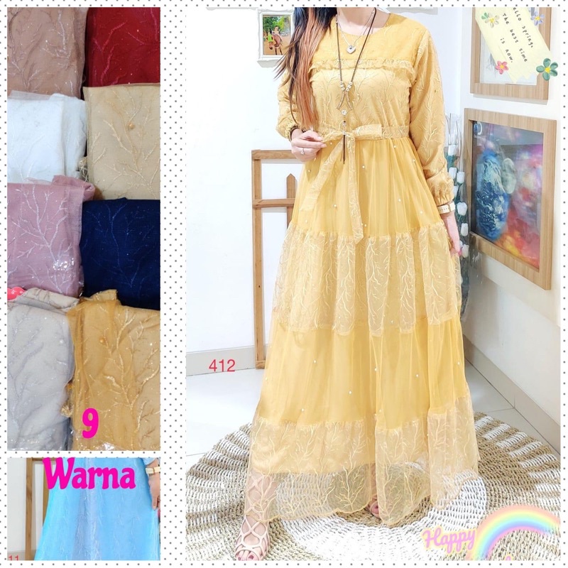 Gamis Pesta Brukat Mewah