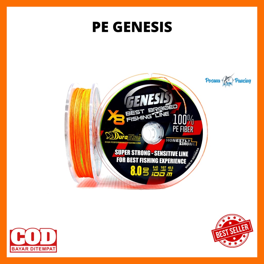 Senar Pancing Model PE GENESIS X8 100 M Warna MULTICOLOR CONNECTING Sangat Kuat